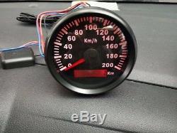 85mm 200 KM/H Car Motor Stainless GPS Speedometer Waterproof Digital Gauges Kit