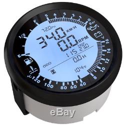85mm GPS Speedometer Gauge Hour Water Temp Fuel Level Oil Pressure Voltmeter 12V