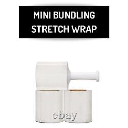 864 Rolls Mini Hand Stretch Wrap 5 x 1000' 80 Gauge Clear Bundling Shrink Film