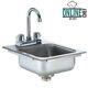 9 X 9 X 5 18 Gauge Stainless Steel One Compartment With 8 Gooseneck Faucet