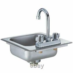 9 x 9 x 5 18 Gauge Stainless Steel One Compartment With 8 Gooseneck Faucet