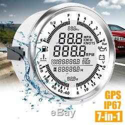 999MPH GPS Digital Speedometer Tachometer Odometer for ATV Car Truck Marine 85mm