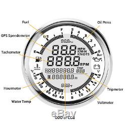 999MPH GPS Digital Speedometer Tachometer Odometer for ATV Car Truck Marine 85mm