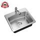 All One Drop Stainless Steel 25 In. 2 Hole Single Bowl Kitchen Sink Kit Faucet