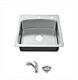 All In-one 25 In. Drop-in Single Bowl 20 Gauge Stainless Steel Kitchen Sink With