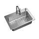 All In-one 33 In. Drop-in/undermount Single Bowl 18 Gauge Stainless Steel Sink