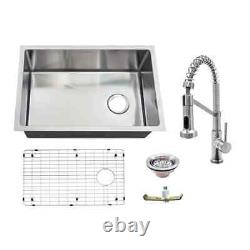 All-in-One Brushed Stainless Steel 27''18Gauge Tight Radius Kitchen Sink Glacier