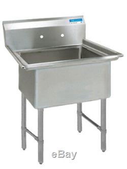 BK Resources 16x20 One Compartment 16 Gauge Stainless Steel Sink