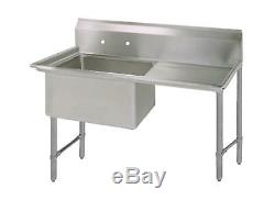 BK Resources 24x24x14 One Compartment 16 Gauge Stainless Steel Sink