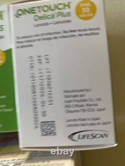 BRAND NEW SEALED 6 Boxes Of One Touch Delica Plus Lancets Fine 30 Gauge