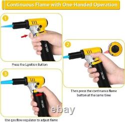 Butane Torch with Fuel Gauge One-hand Operation Kitchen Torch Lighter Adjustable