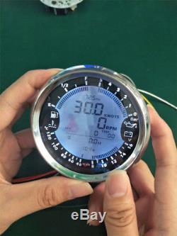 Car Boat Digital GPS Speedo Tacho Volt Meter Fuel Water Temp Gauge White Dial 1x