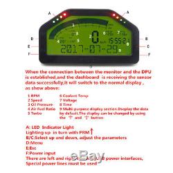 Car Dashboard LCD Screen Rally Gauge Dash Race Display Bluetooth Full Sensor Kit