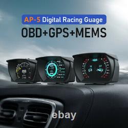 Car HUD Display OBD + GPS Smart Gauge Speed KM/H RPM Voltage Digital Speedometer