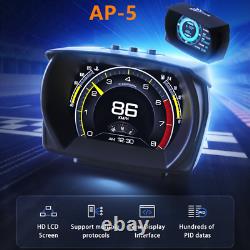 Car OBD2 GPS HUD Gauge Slope Meter Speedometer RPM Oil Temp EGT Voltage Alarm