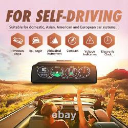 Car Truck GPS Slope Meter HUD Head-Up Display Speedometer Digital Alarm Gauge