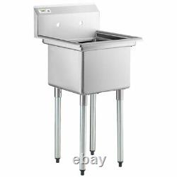Commercial 22 16 Gauge Stainless Steel One Compartment Sink Kitchen Utility NSF