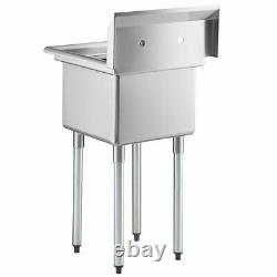 Commercial 22 16 Gauge Stainless Steel One Compartment Sink Kitchen Utility NSF