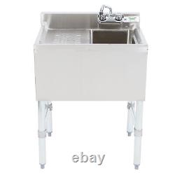 Commercial Stainless Steel Under One Compartment Bar Sink with Left Drainboard