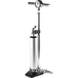 Crank Brothers Klic Floor Pump Analog Gauge Compression Canister Silver