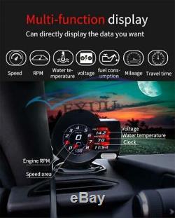 Digital Multi-function Car HUD Head-Up Display OBD2 Gauge Display Boost Scanner