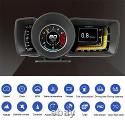 Double Screen Car OBD2 + GPS Digital HUD Head-Up Display Multi Function Gauge