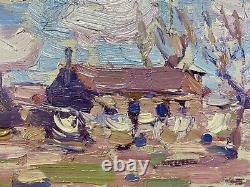 Exceptional Early 20th C. Jack Gage Stark CA Impressionist Silver City, NM Oil