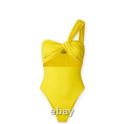 GAUGE 81 Digos one-shoulder cutout recycled stretch swimsuit yellow