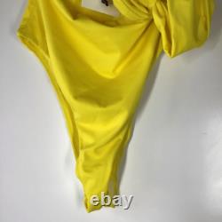 GAUGE 81 Digos one-shoulder cutout recycled stretch swimsuit yellow