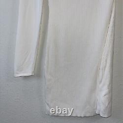 GAUGE81 Tinino one sleeve ribbed knit mini dress shoulder cream white medium new