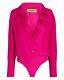 Gauge81 Women's Kura Silk Double Layer Button-down Bodysuit Pink Size S New