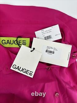 GAUGE81 Women's Kura Silk Double Layer Button-Down Bodysuit Pink Size S NEW