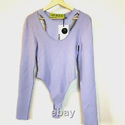 GAUGE81 Women's Lilac Gyda Long Sleeve Layered Bodysuit Size Medium NEW