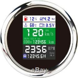GPS Multifunction Gauge Car Marine Boat Speedometer Odometer Tacho Oil Pressure