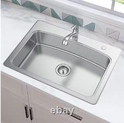 Glacier Bay 33 in. Kitchen Sink Drop-In 20 Gauge Stainless Steel Pull-Out Faucet