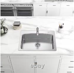 Glacier Bay 33 in. Kitchen Sink Drop-In 20 Gauge Stainless Steel Pull-Out Faucet