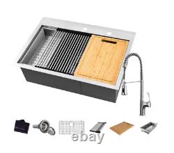 Glacier Bay All-in-One 18 Gauge Stainless 27 in Single Bowl Drop-In Kitchen Sink