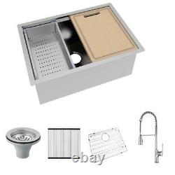 Glacier Bay All-in-One 27 in. Stainless Steel Single Bowl with Faucet Kitchen Sink