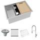 Glacier Bay All-in-one 27 In. Stainless Steel Single Bowl With Faucet Kitchen Sink