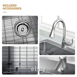 Glacier Bay All in-One 33 Single Bowl 18 Gauge Stainless Sink Pull-Down Faucet