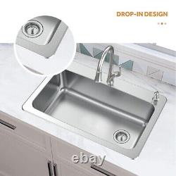 Glacier Bay All in-One 33 Single Bowl 18 Gauge Stainless Sink Pull-Down Faucet