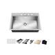 Glacier Bay All-in-one Drop-in 30 In 4-hole Single Bowl Kitchen Workstation Sink