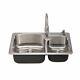 Glacier Bay Brushed 18 Gauge Stainless Steel All In One Double Bowl Kitchen Sink