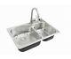 Glacier Bay Brushed Stainless Steel 18-gauge All-in-one Double Bowl Kitchen Sink