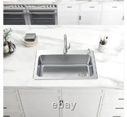 Glacier BayAll in-One 33 in. Drop-in/Undermount Single Bowl 18 Gauge Stainless
