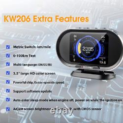 KONNWEI KW206 Car OBD2 HUD Digital Meter Gauge All in One Automotive