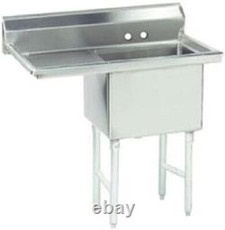 Kratos 49 16-Gauge Stainless Steel One Compartment Sink with Left Drainboard