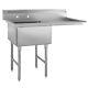 Kratos 49 16-gauge Stainless Steel One Compartment Sink With Right Drainboard