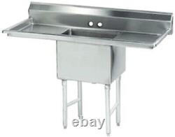 Kratos 71 16-Gauge Stainless Steel One Compartment Sink with 2 Drainboards