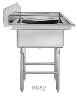 Kratos 71 16-Gauge Stainless Steel One Compartment Sink with 2 Drainboards